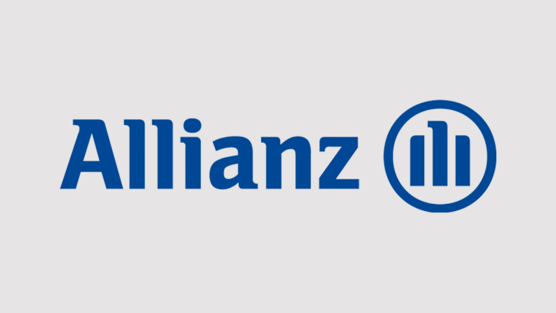 The allianz logo is blue and white on a gray background.