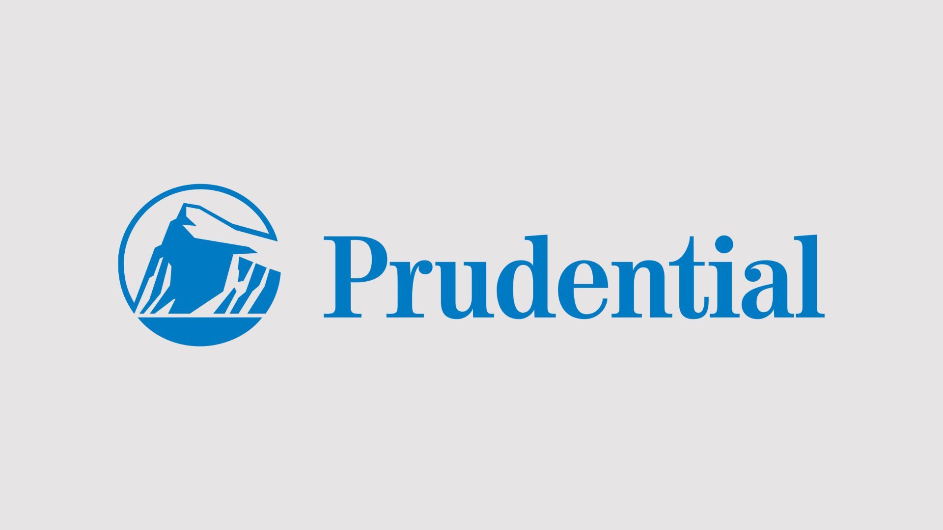 The prudential logo is blue and white on a gray background.