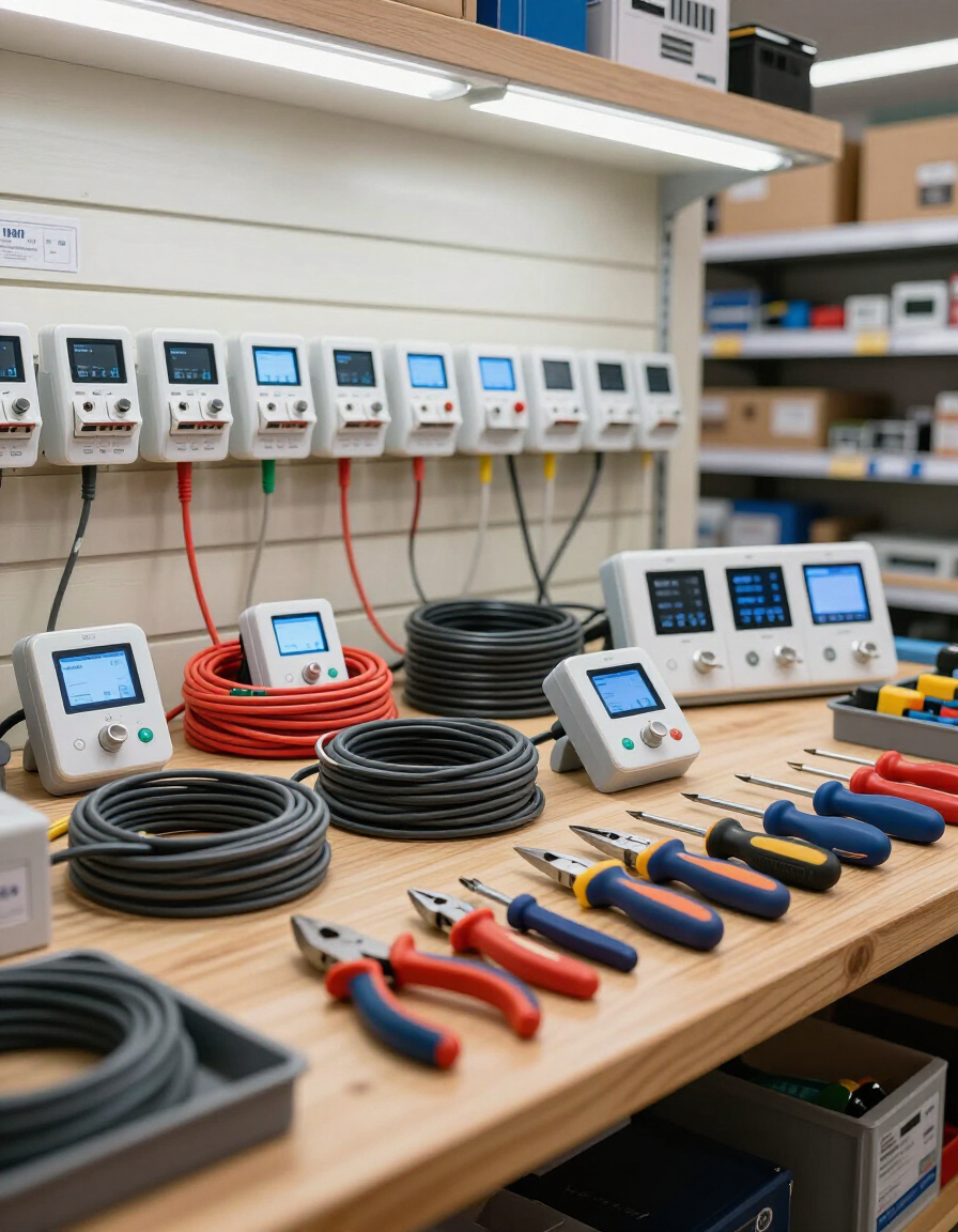 Componentes eléctricos y controles de iluminación