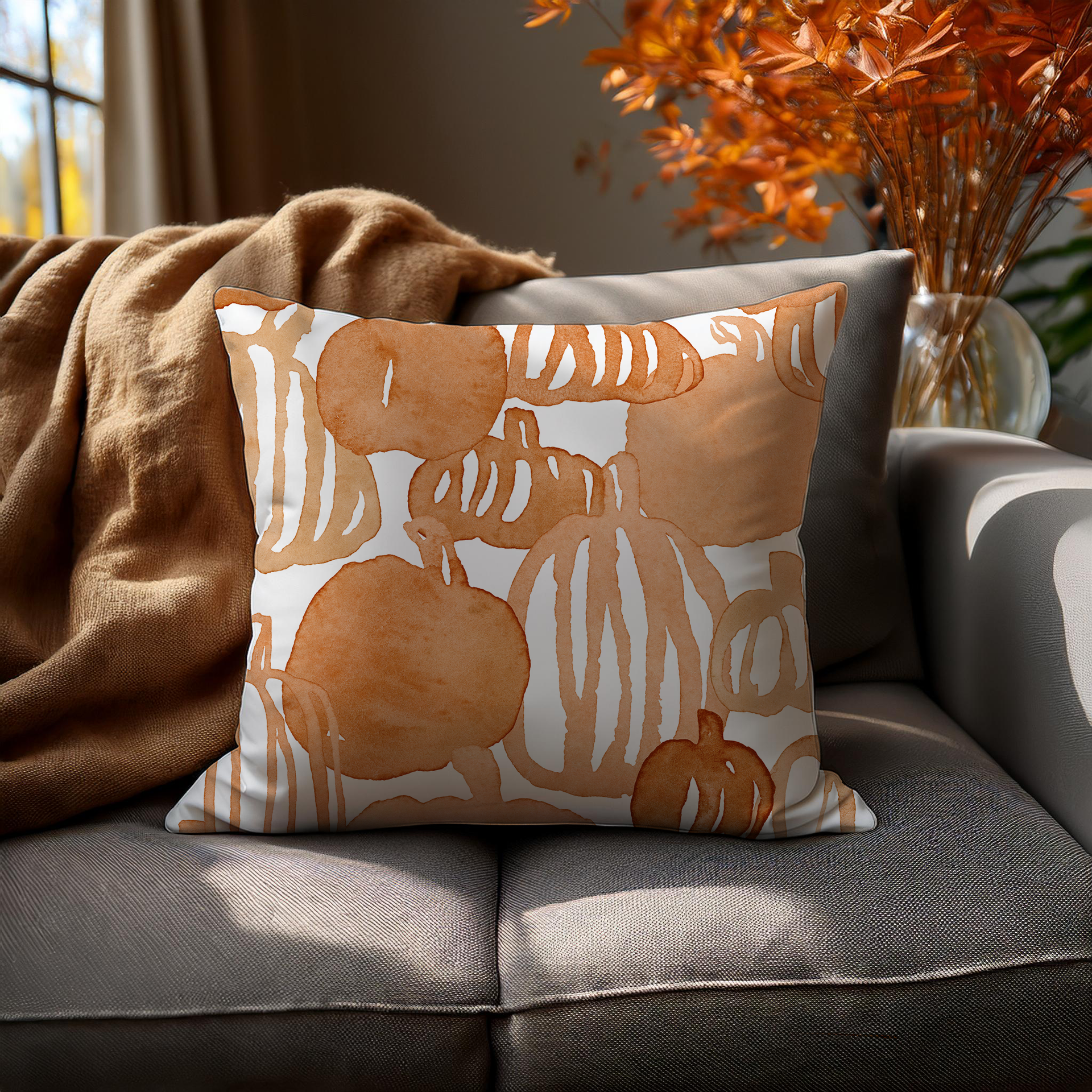 Pumpkin Patch Throw Pillow