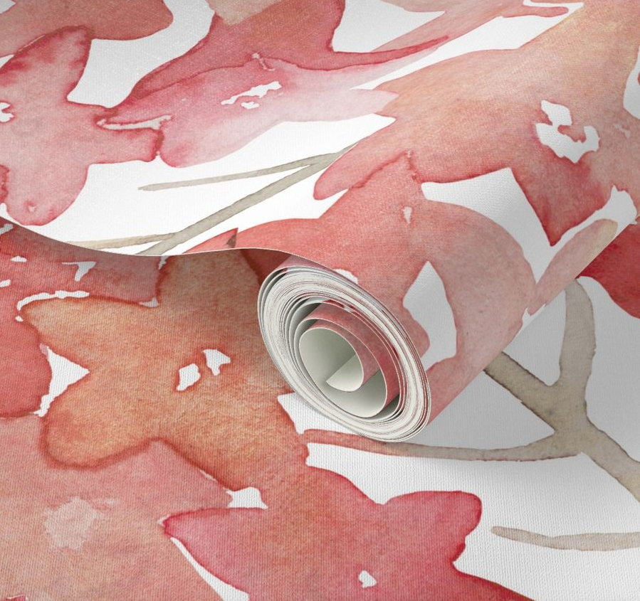 Scarlet Blooms Wallpaper