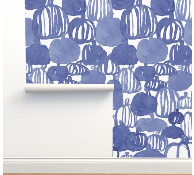 Blue Pumpkin Patch Wallpaper