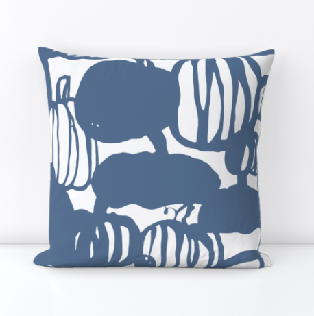Blue Pumpkin Mirage Throw Pillow