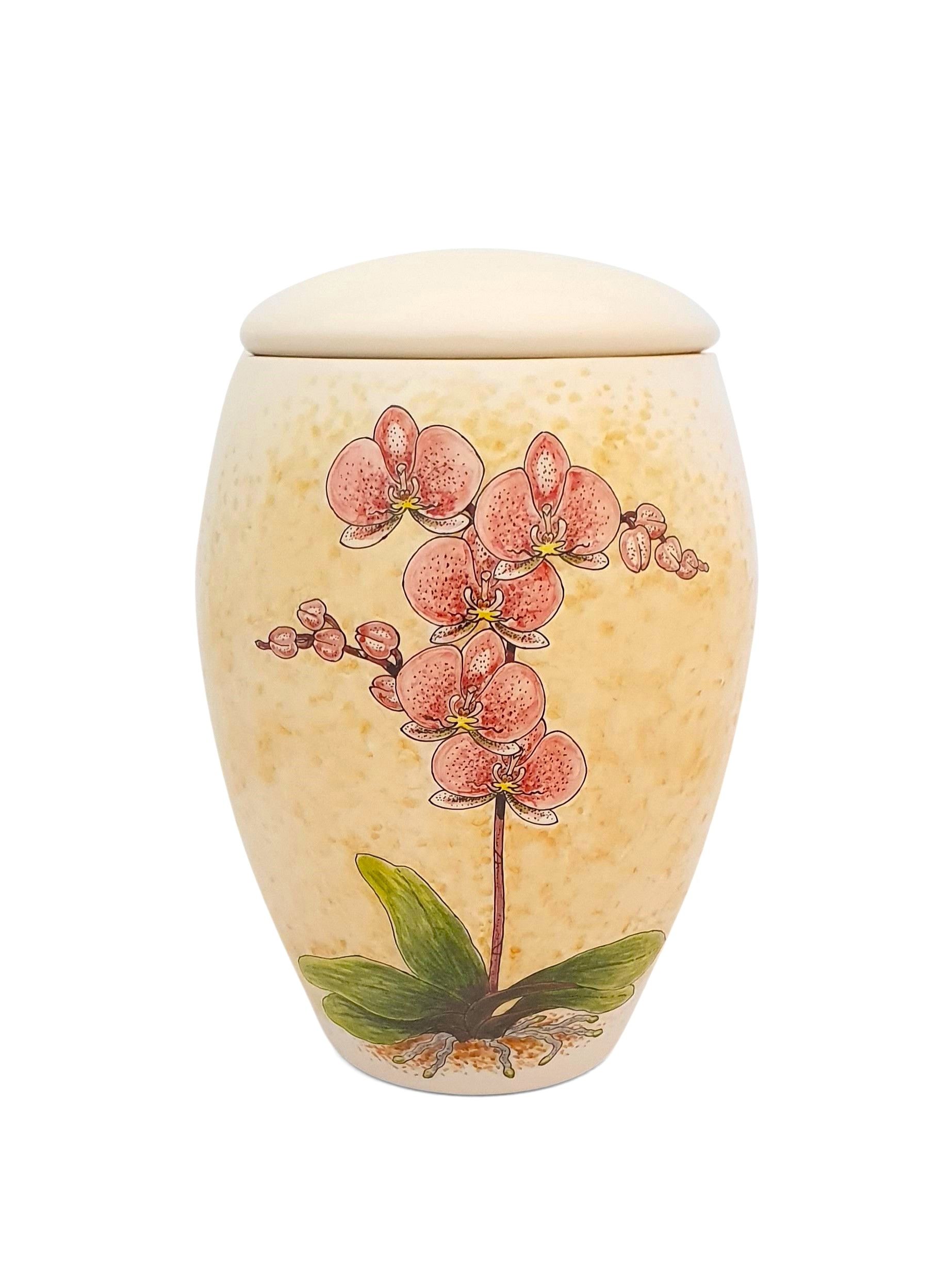Urn Orchidee bloeiende plant
Hand beschilderde urn