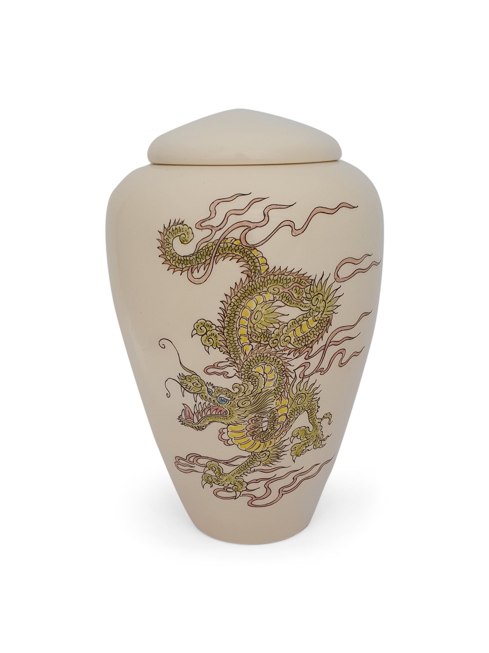 hand painted cremation urn Chinese Dragon -Phoenix Urns