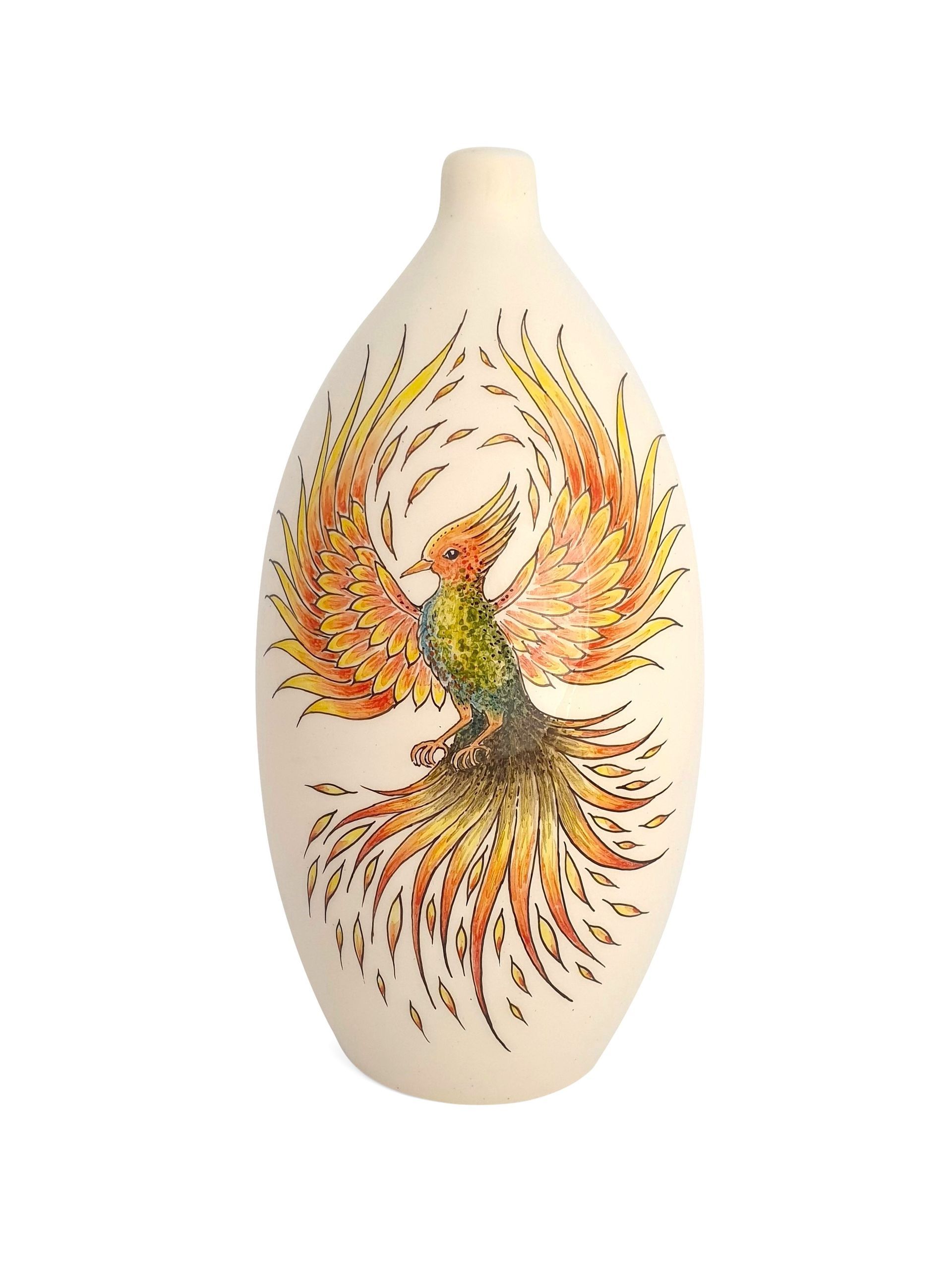 hand painted cremation urn The Phoenix - Phoenix Urns