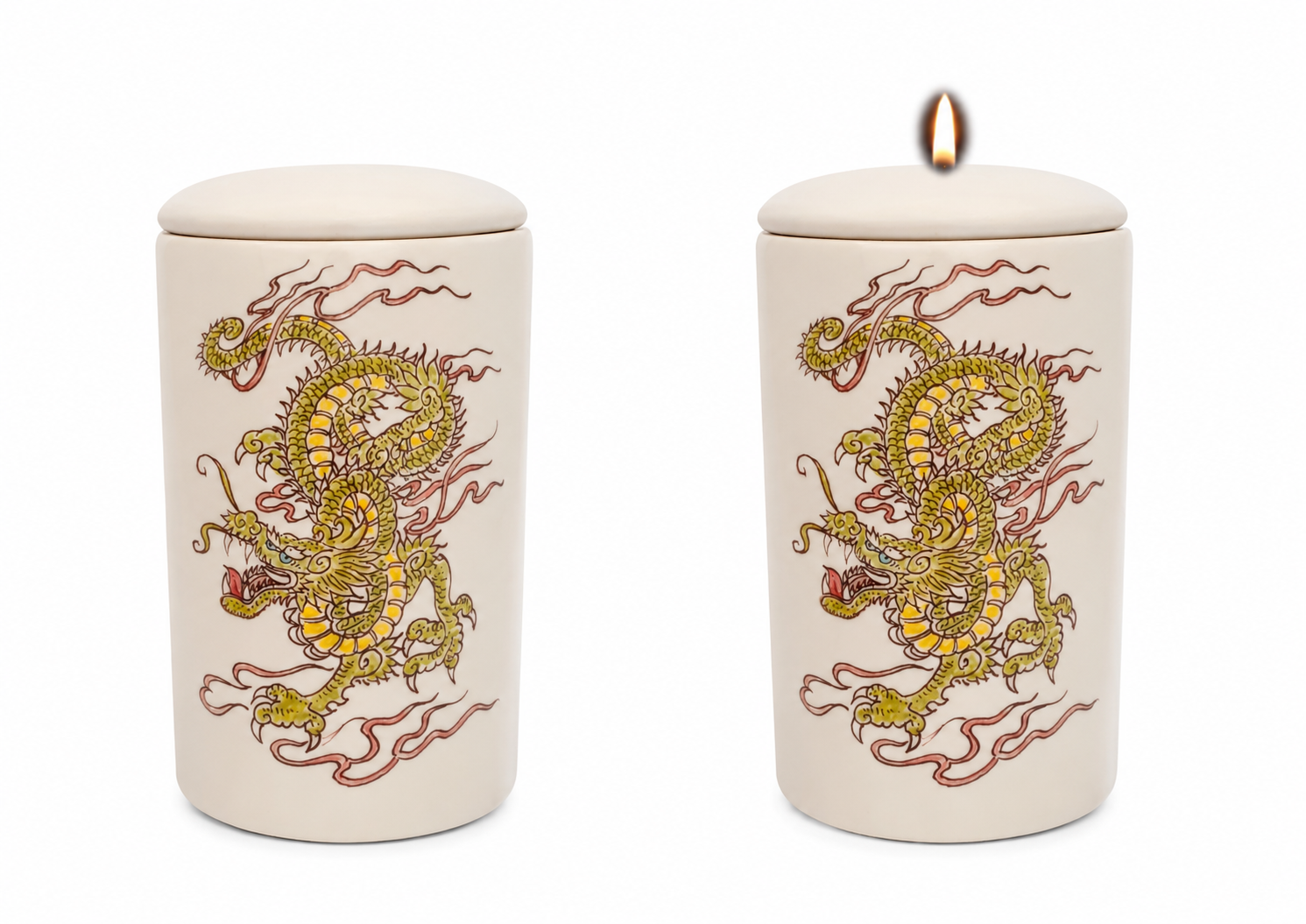 Cilinder urn Chinese Draak
hand beschilderd