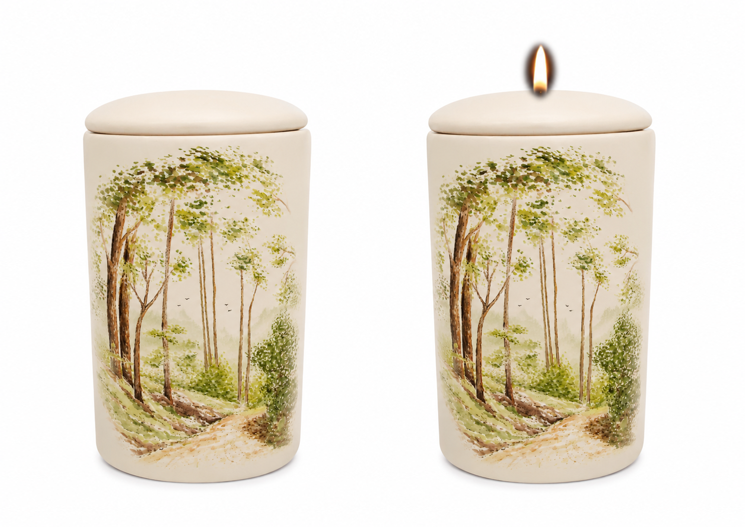 Cilinder urn Boslandschap
hand beschilderd
