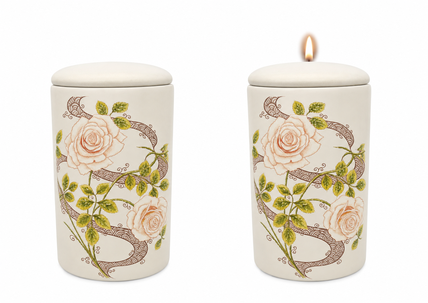 Cilinder urn Rozentak jugendstil
hand beschilderd