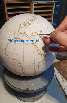 urn wereldbol europa, Azië, USA, Afrika, Zuid Amerika etc.