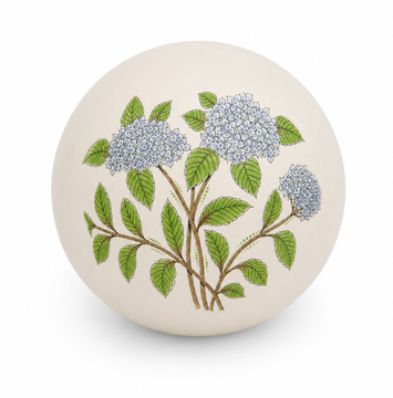 Urn bolvorm hand beschilderd Hortensia blauw