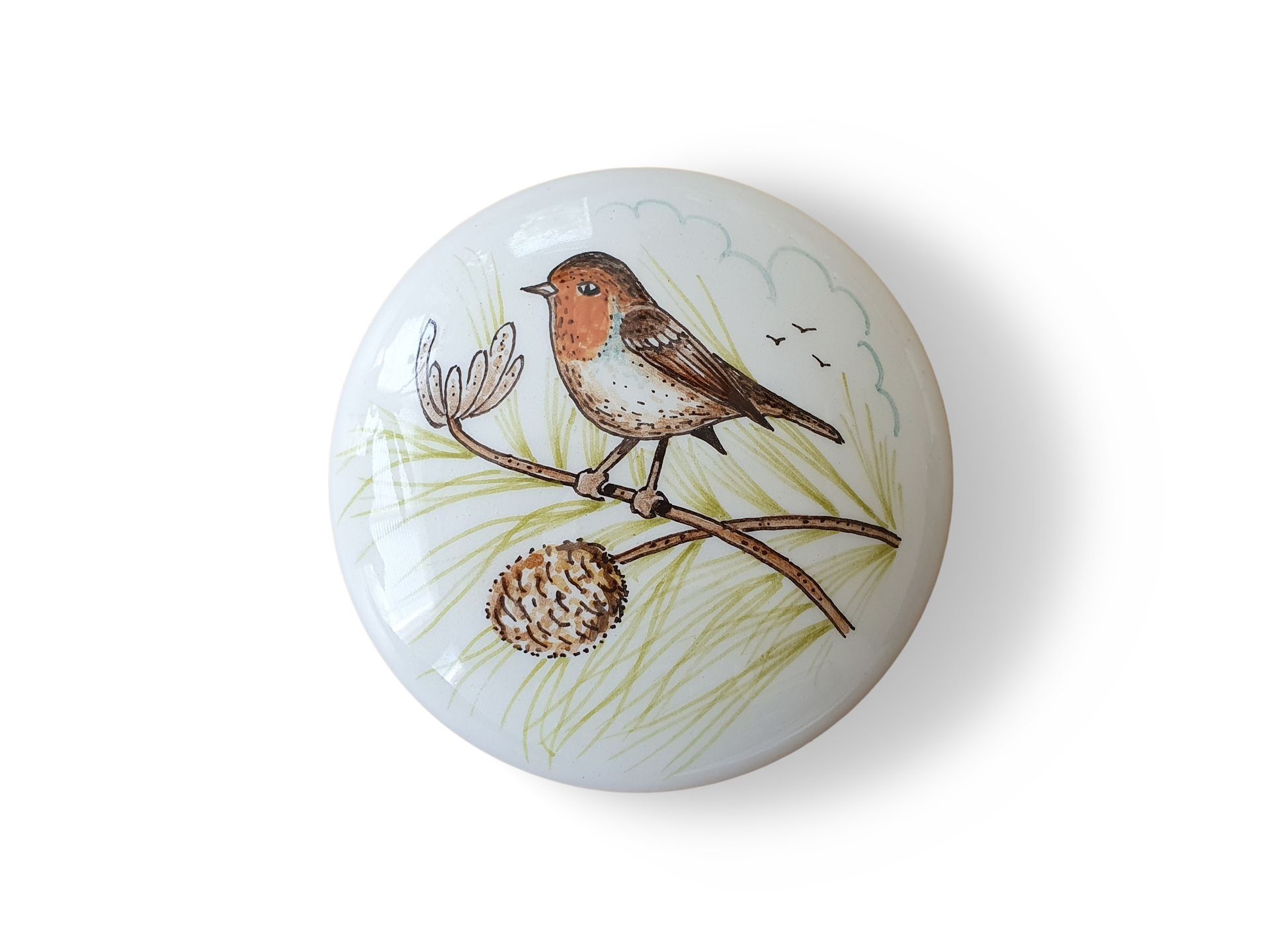 Keepsake hand painted urn Robin - Phoenix Urns