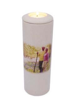 Foto cilinder urn met of zonder waxinelicht