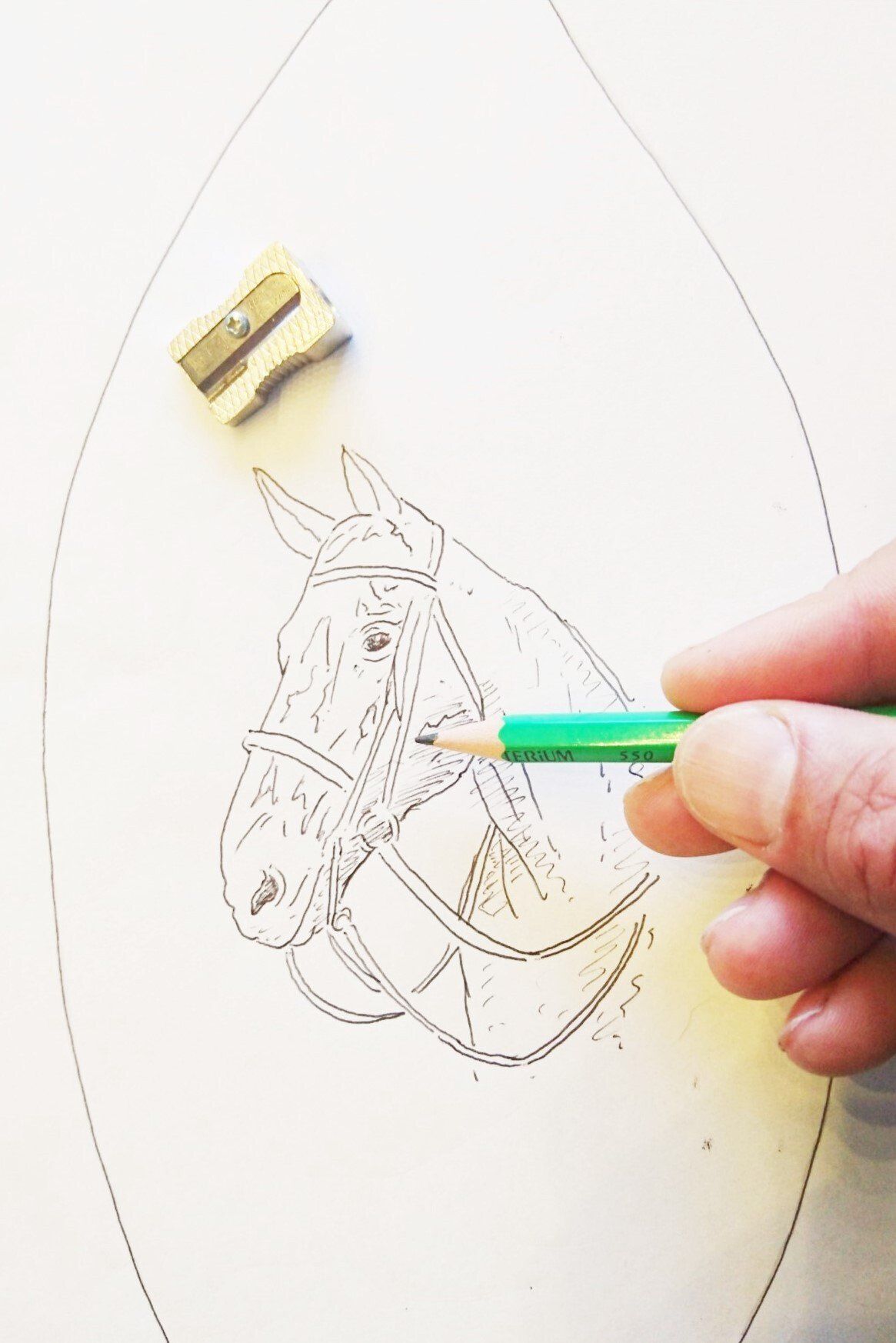 a sketch created for a customised urn decoration