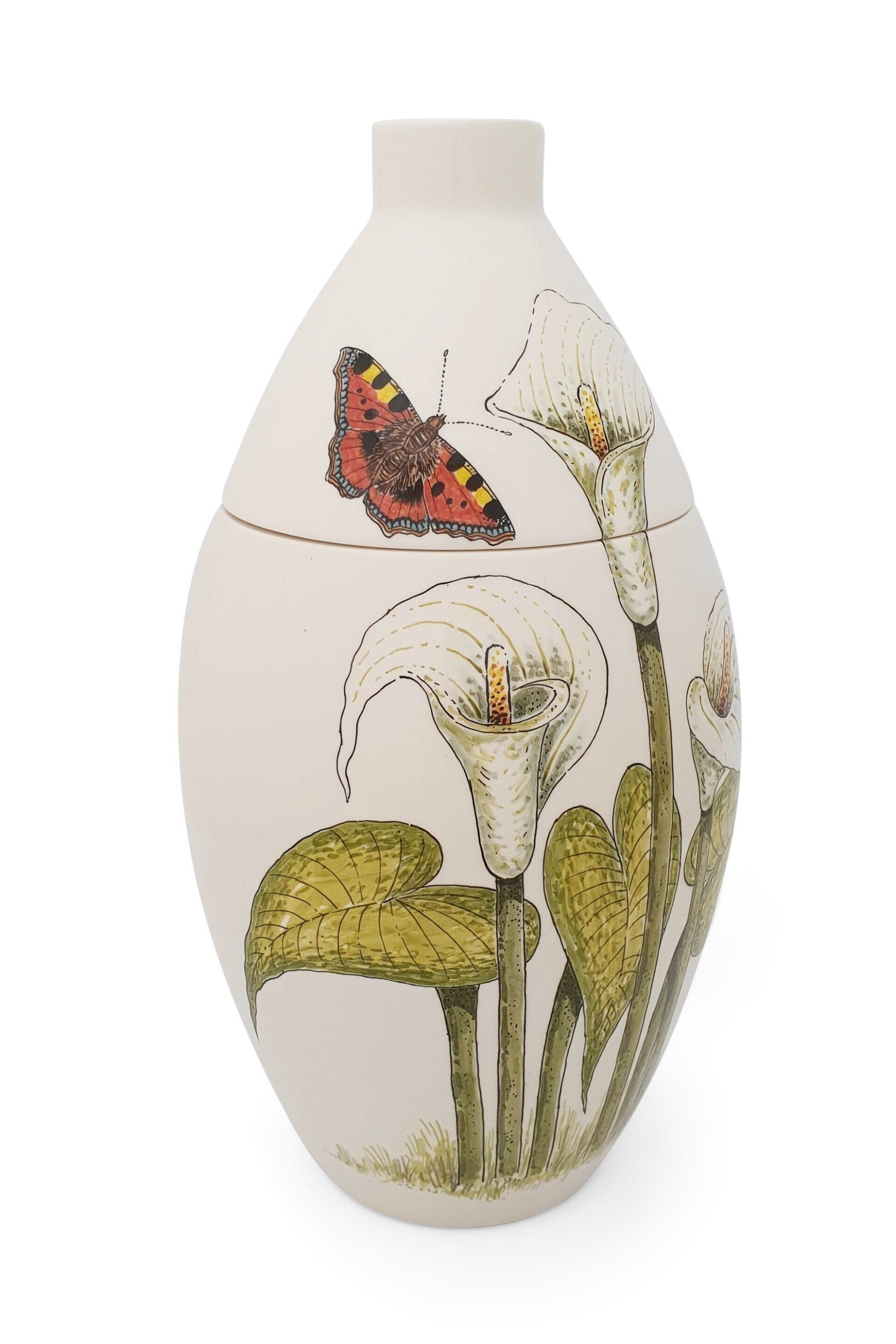 Urn Arum flower with butterfly