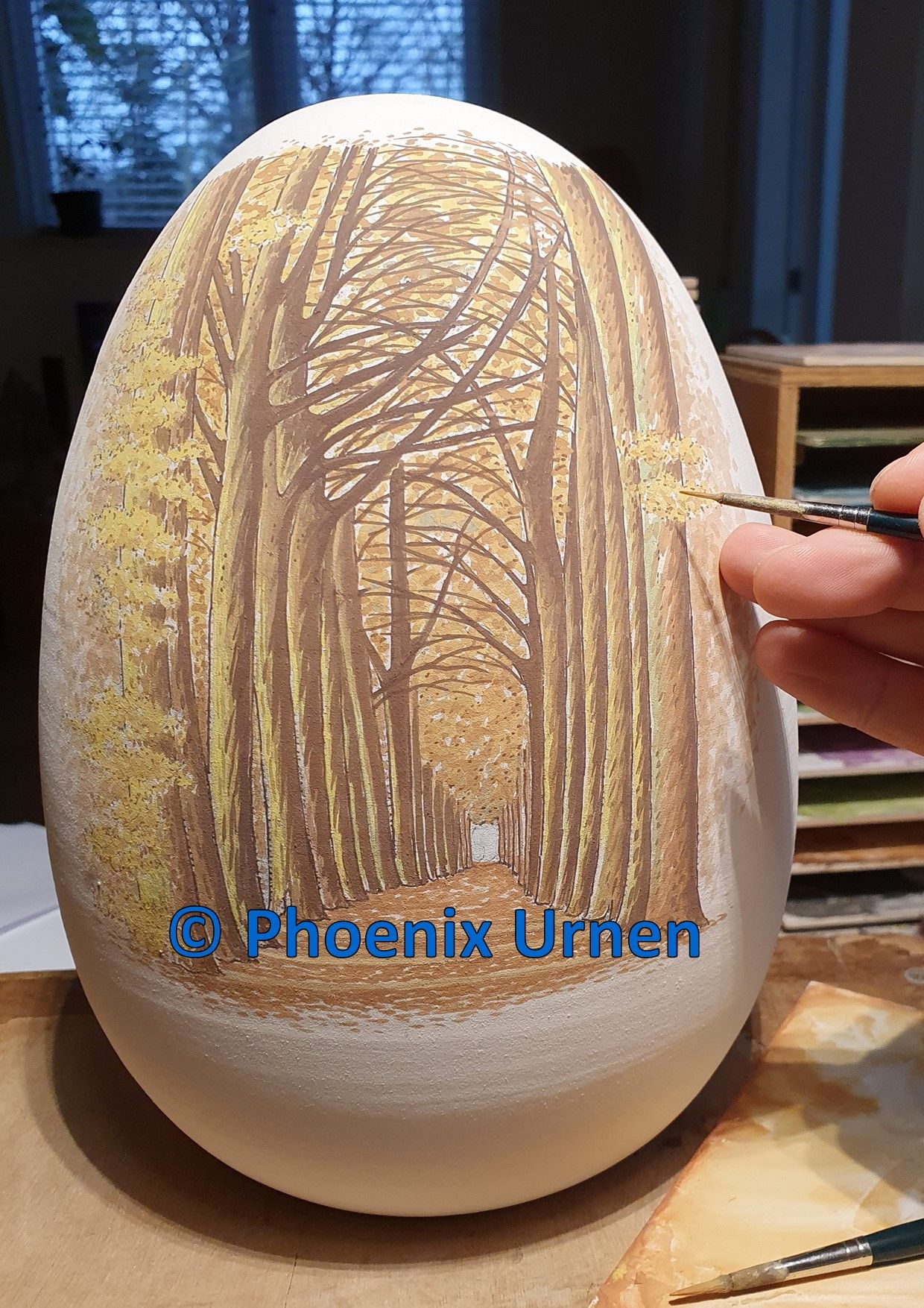 painting process urn Avenue with Beech trees