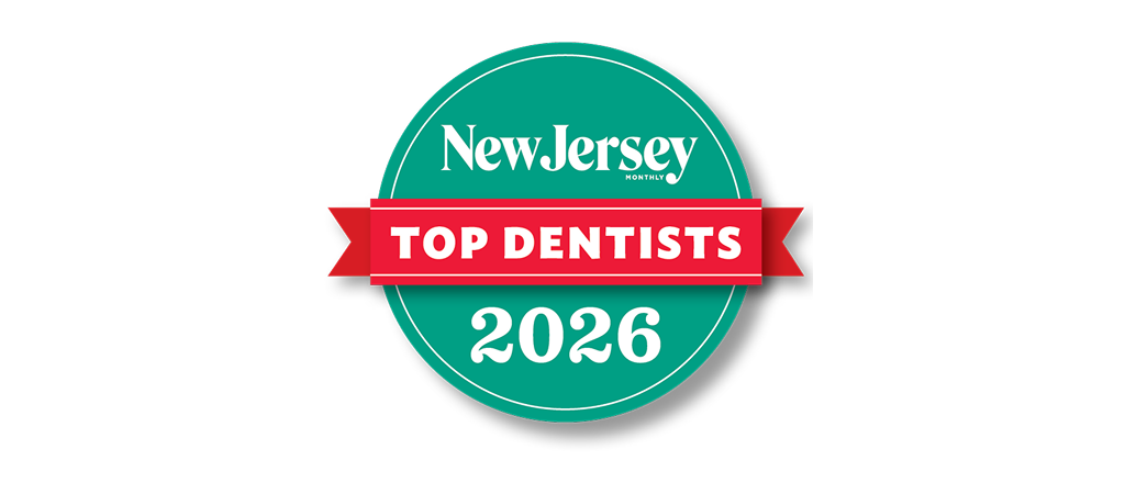 Jersey Choice Top Dentists 2024 badge from New Jersey Monthly: green circle, red banner.