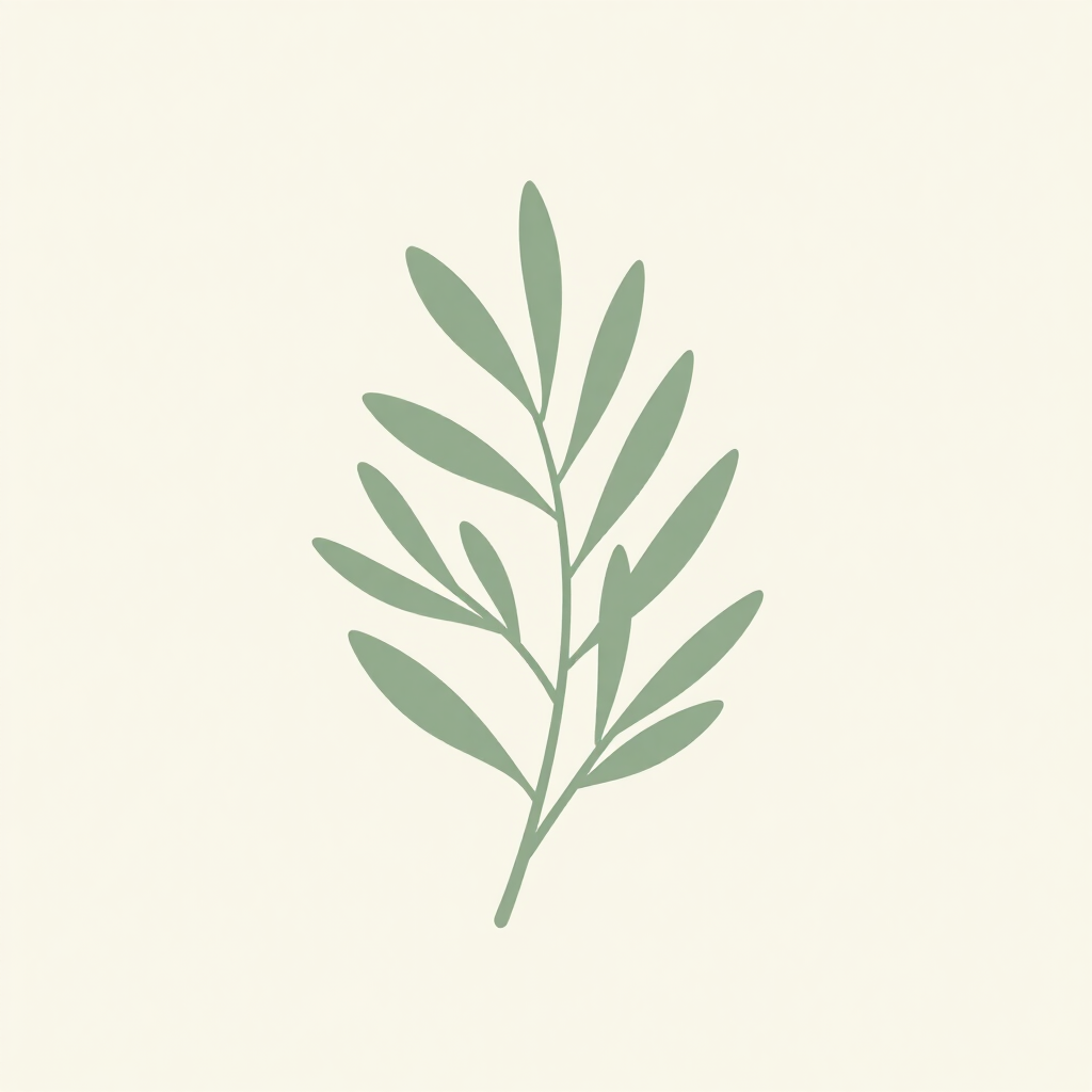 Botanical leaf sprig illustration