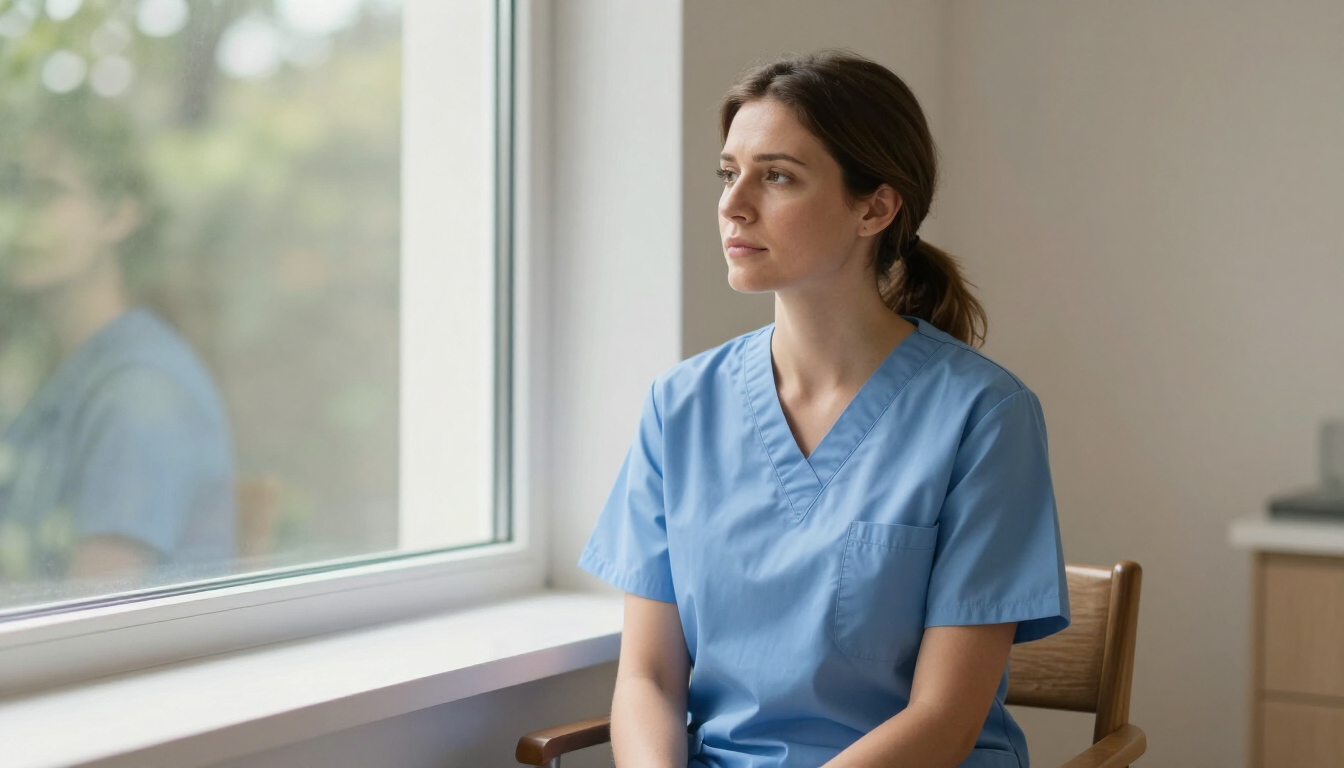Woman looking composed but exhausted representing high functioning burnout
