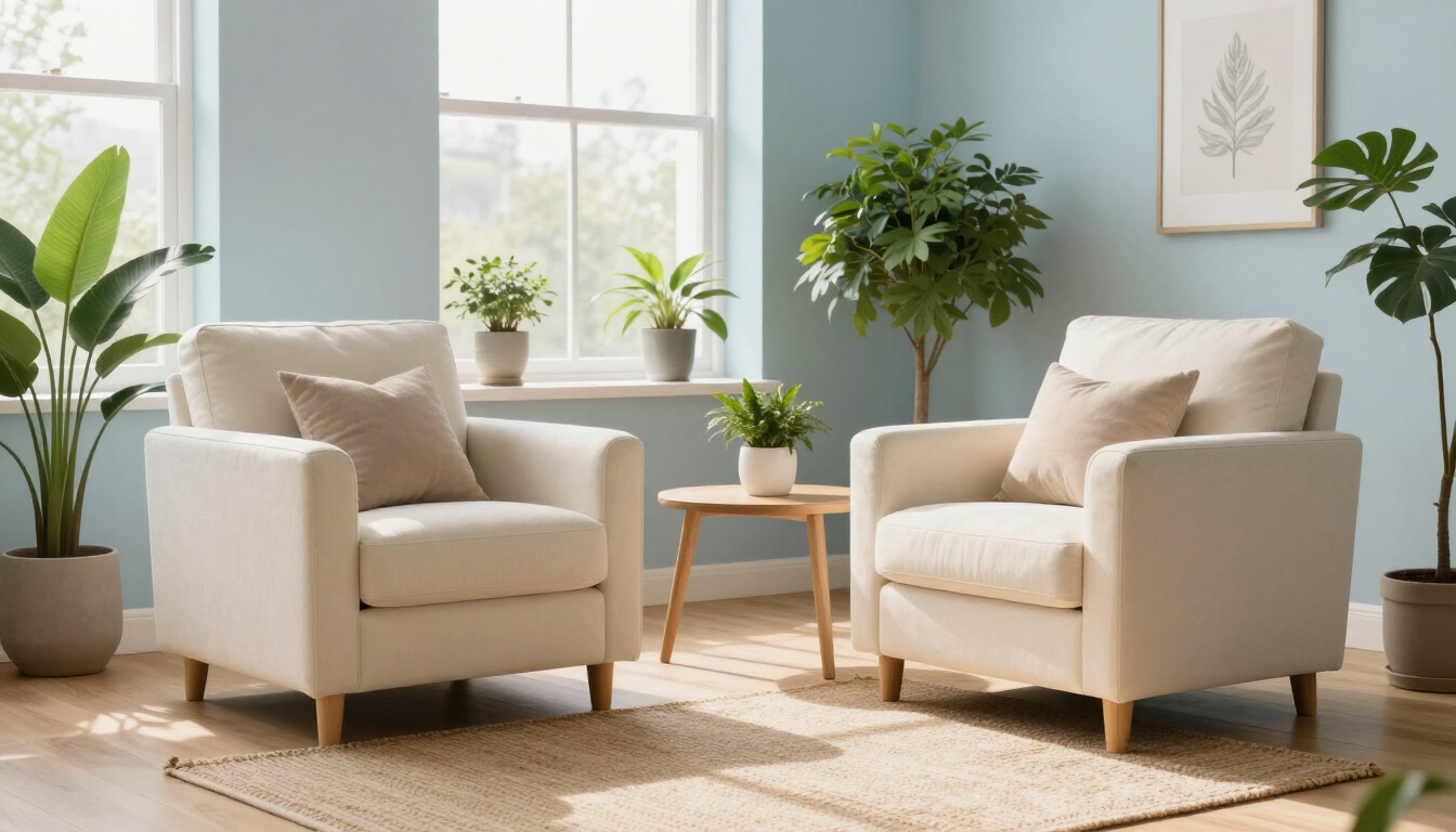 A soothing therapy room environment