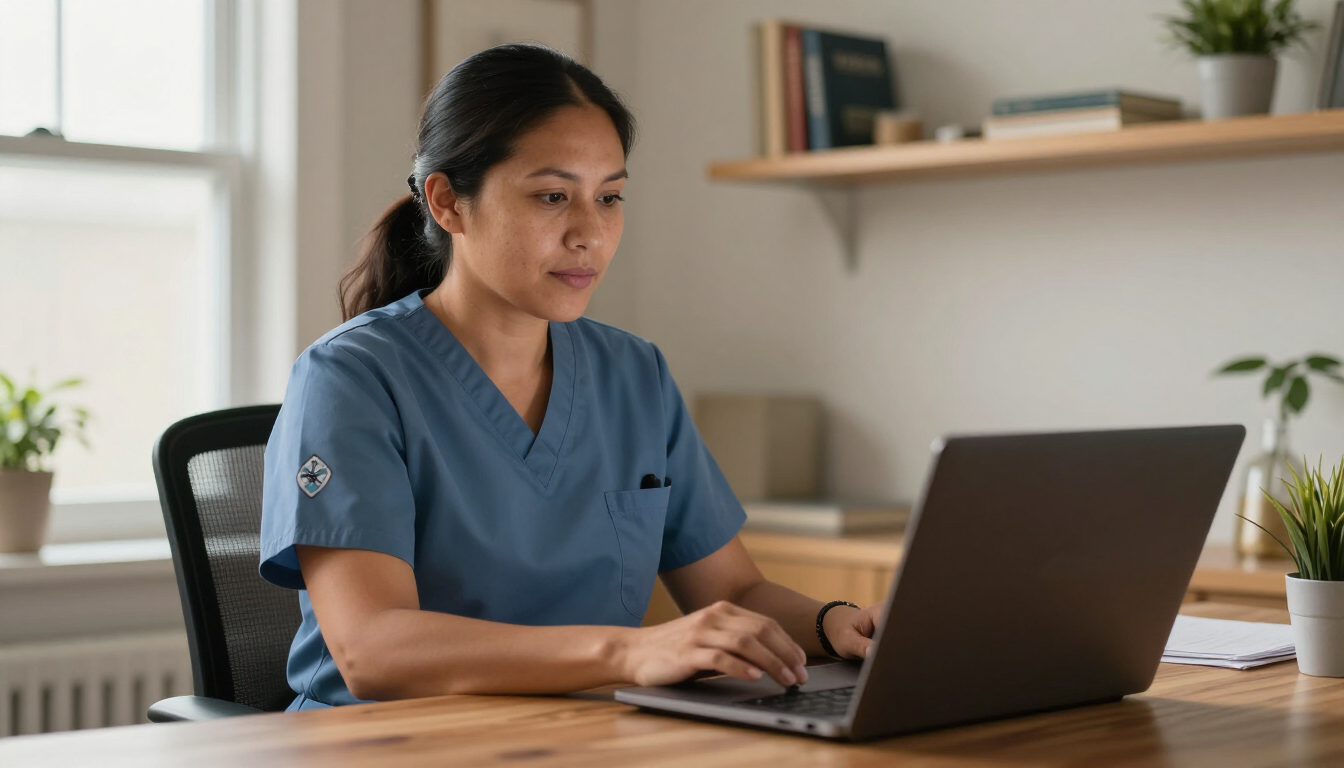 Private virtual counselling session for a Saskatchewan nurse