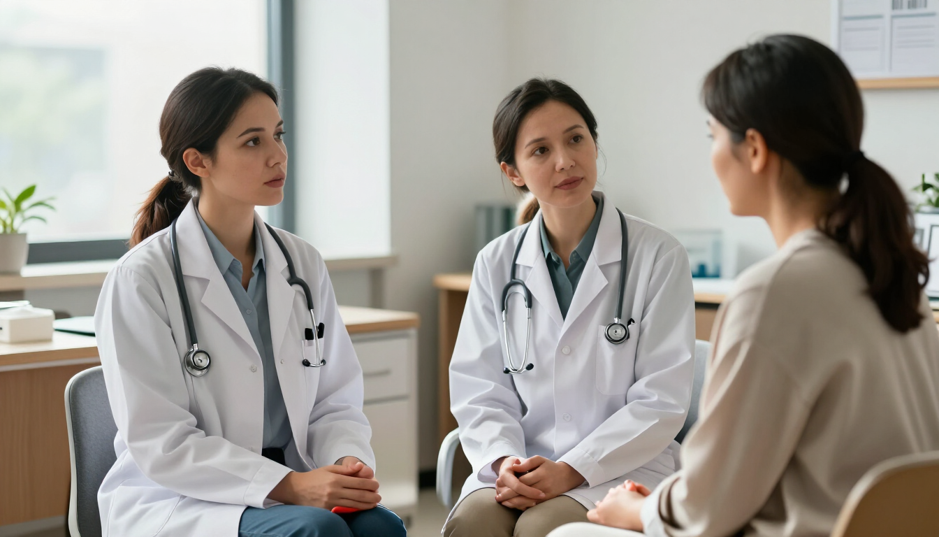 Healthcare professional practicing a calm boundary conversation