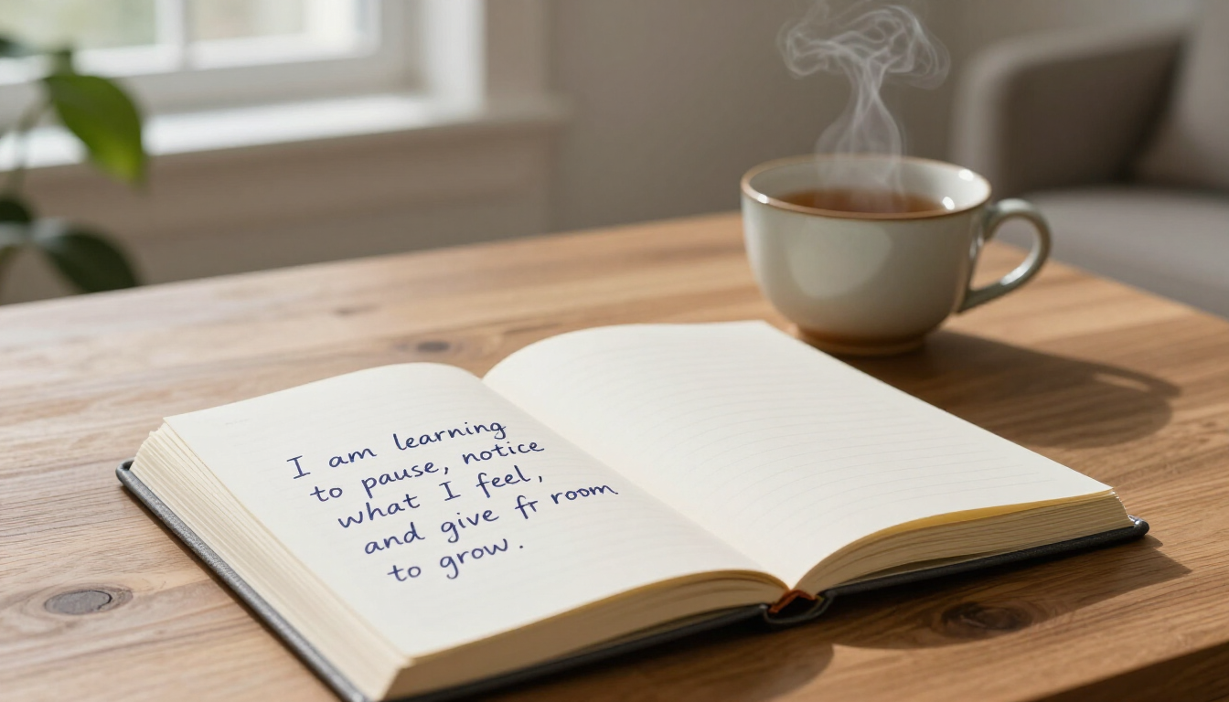Journaling prompts for naming what you actually feel in an open journal
