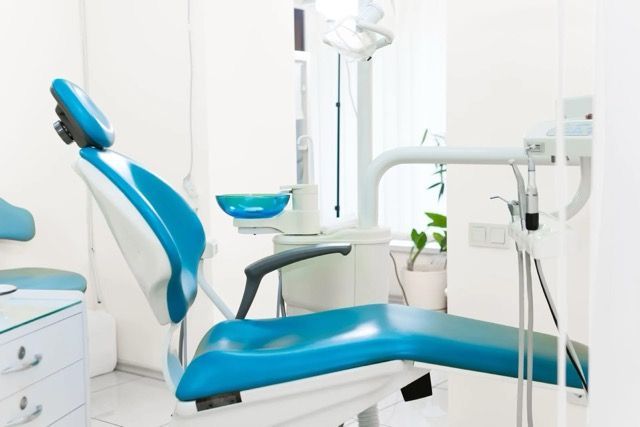 dentist's office blue chair
