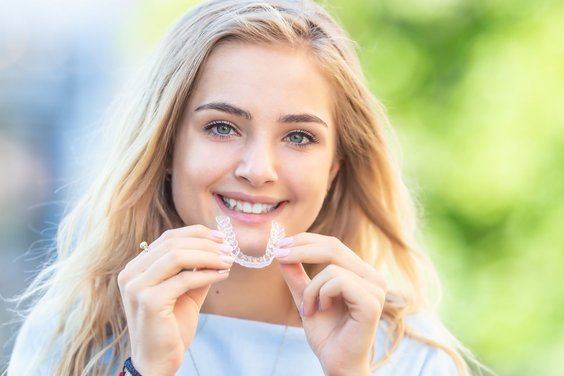 teenager wearing invisalign