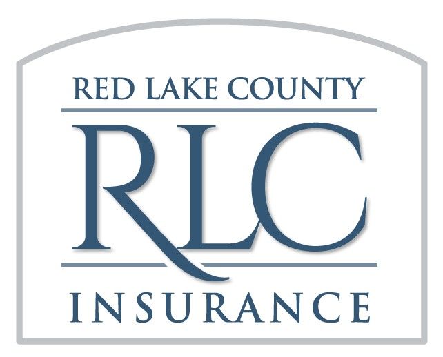 Red Lake County RLC Insurance logo in blue text on a white background