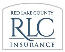Red Lake County RLC Insurance logo in blue text on a white background