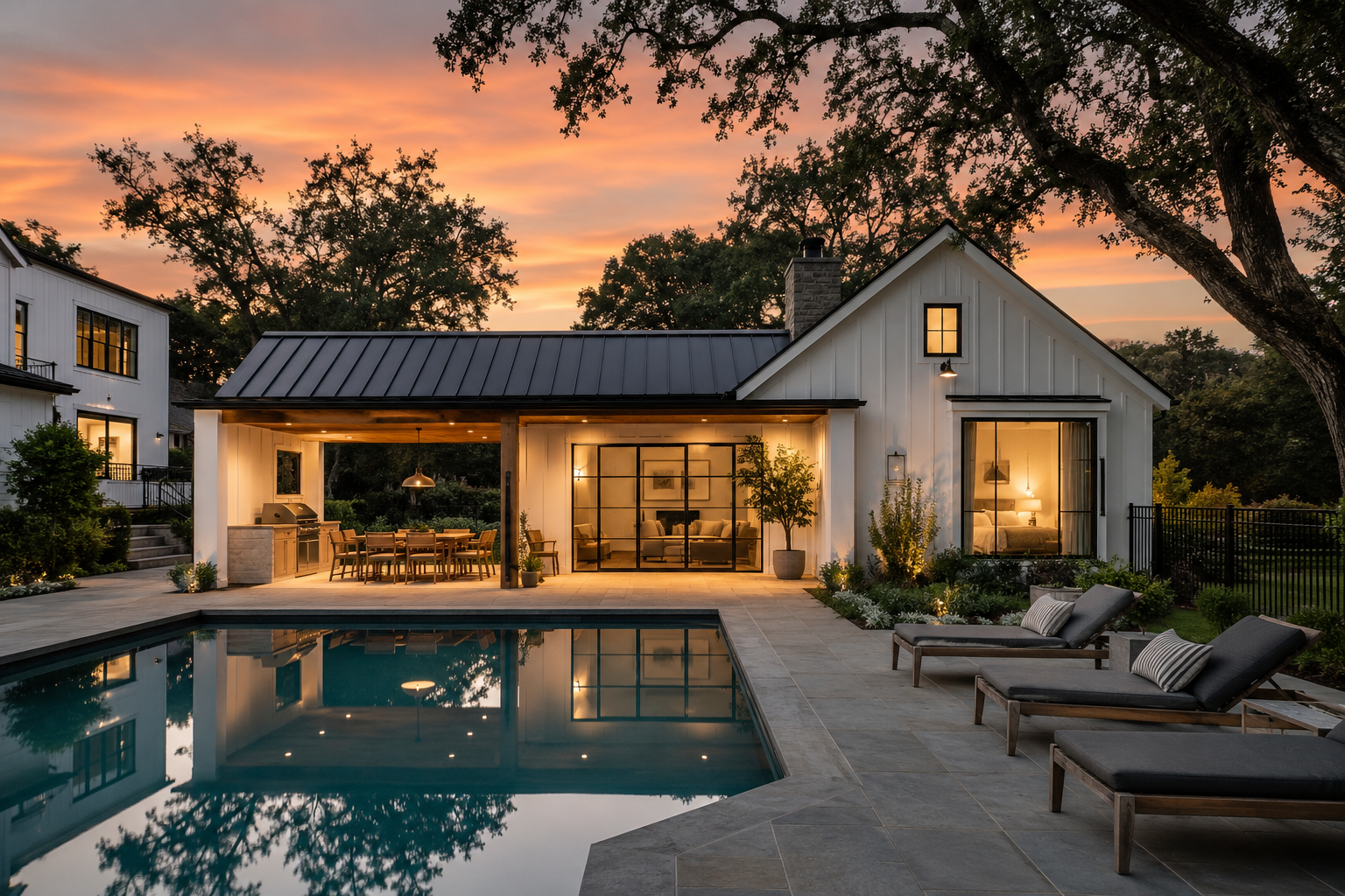 Modern Farmhouse ADU Pool Backyard Placer County