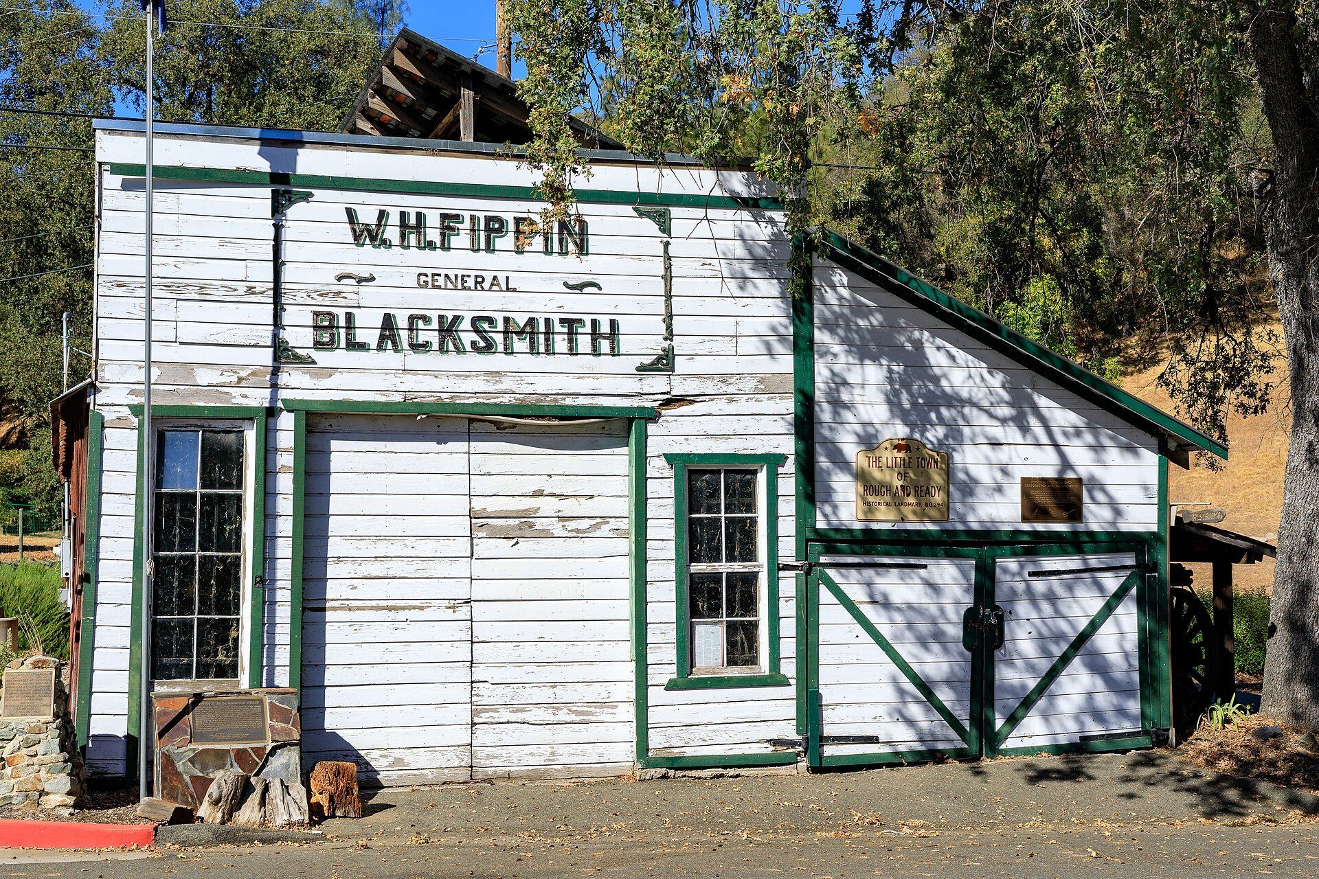 Historic W.H. Fippin blacksmith shop in Rough and Ready, CA