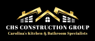 Logo for CHS Construction Group: Gold house graphic on black background; text reads 