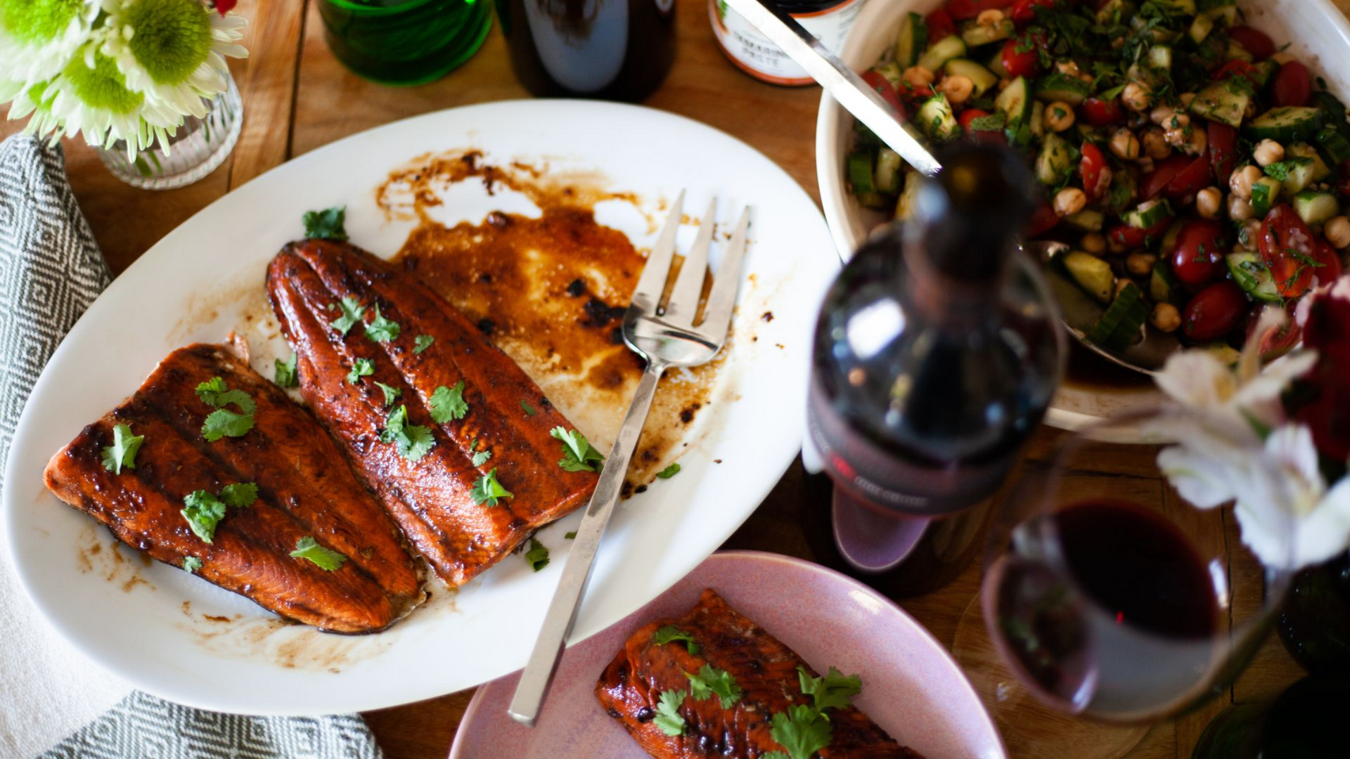 Salmon and Sauvignon Blanc or Trine