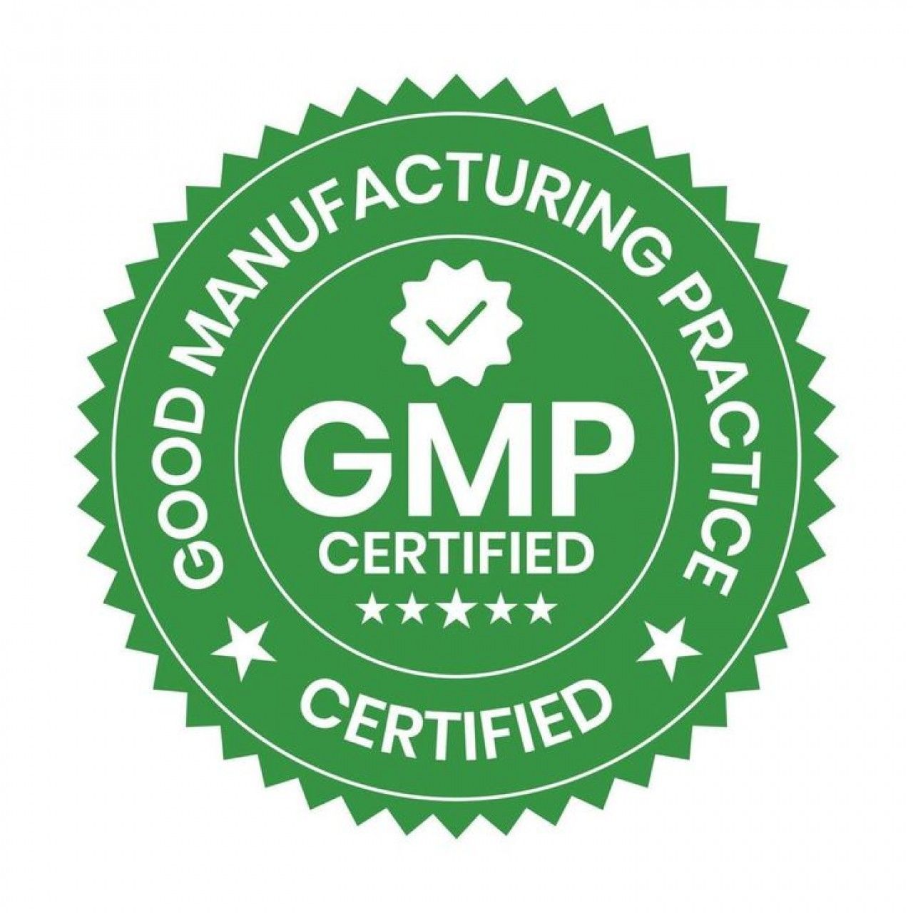 Green GMP Certified seal with text