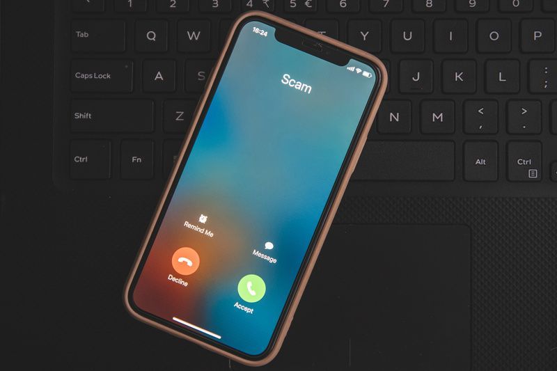 A smartphone screen shows an incoming call from