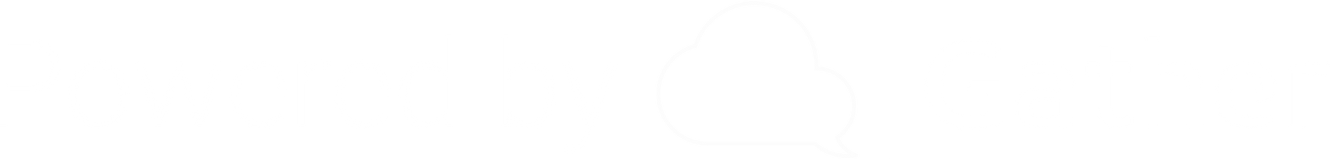 A minimalist, white line drawing of a small house with a chimney and a single door against a white background.