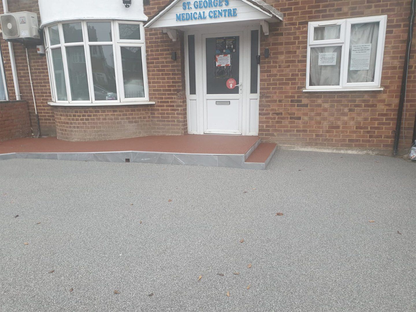 Resin installation in a driveway