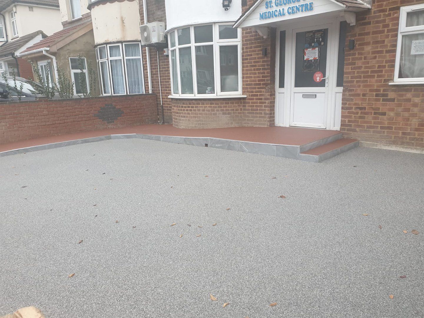 Resin installation in a driveway