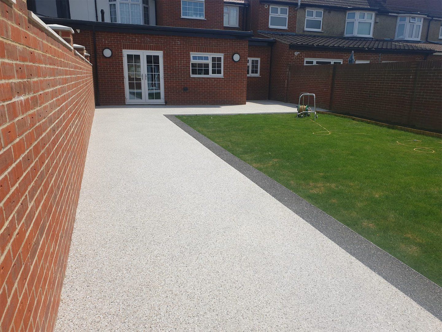 Resin installation in a back garden