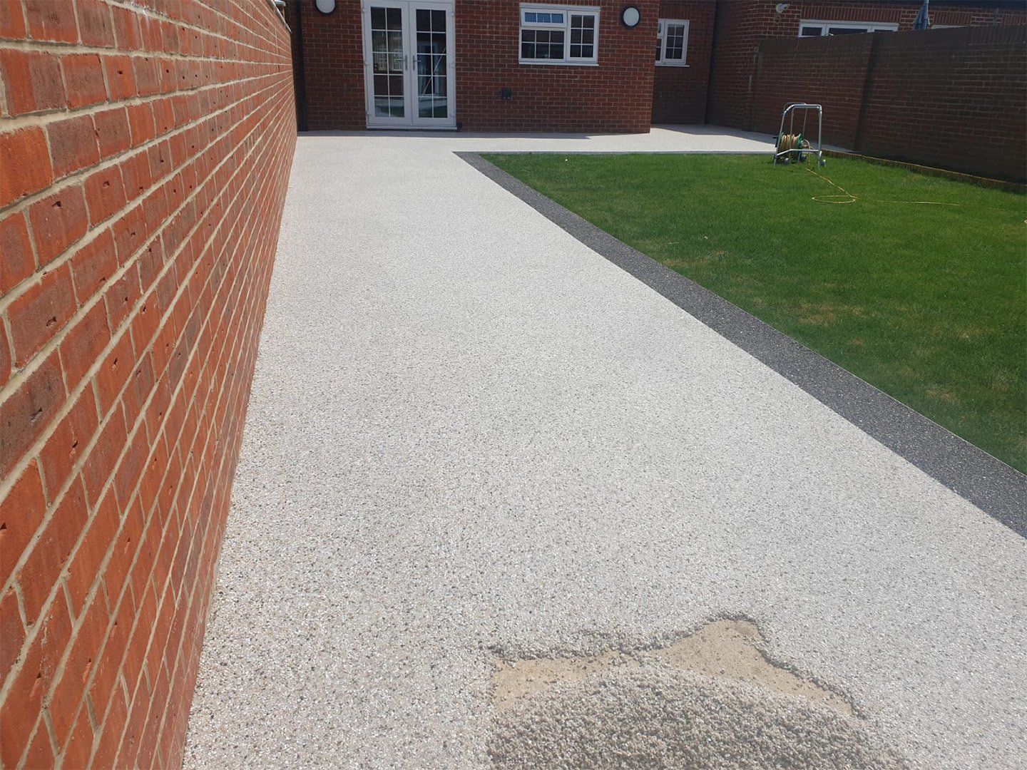 Resin installation in a back garden