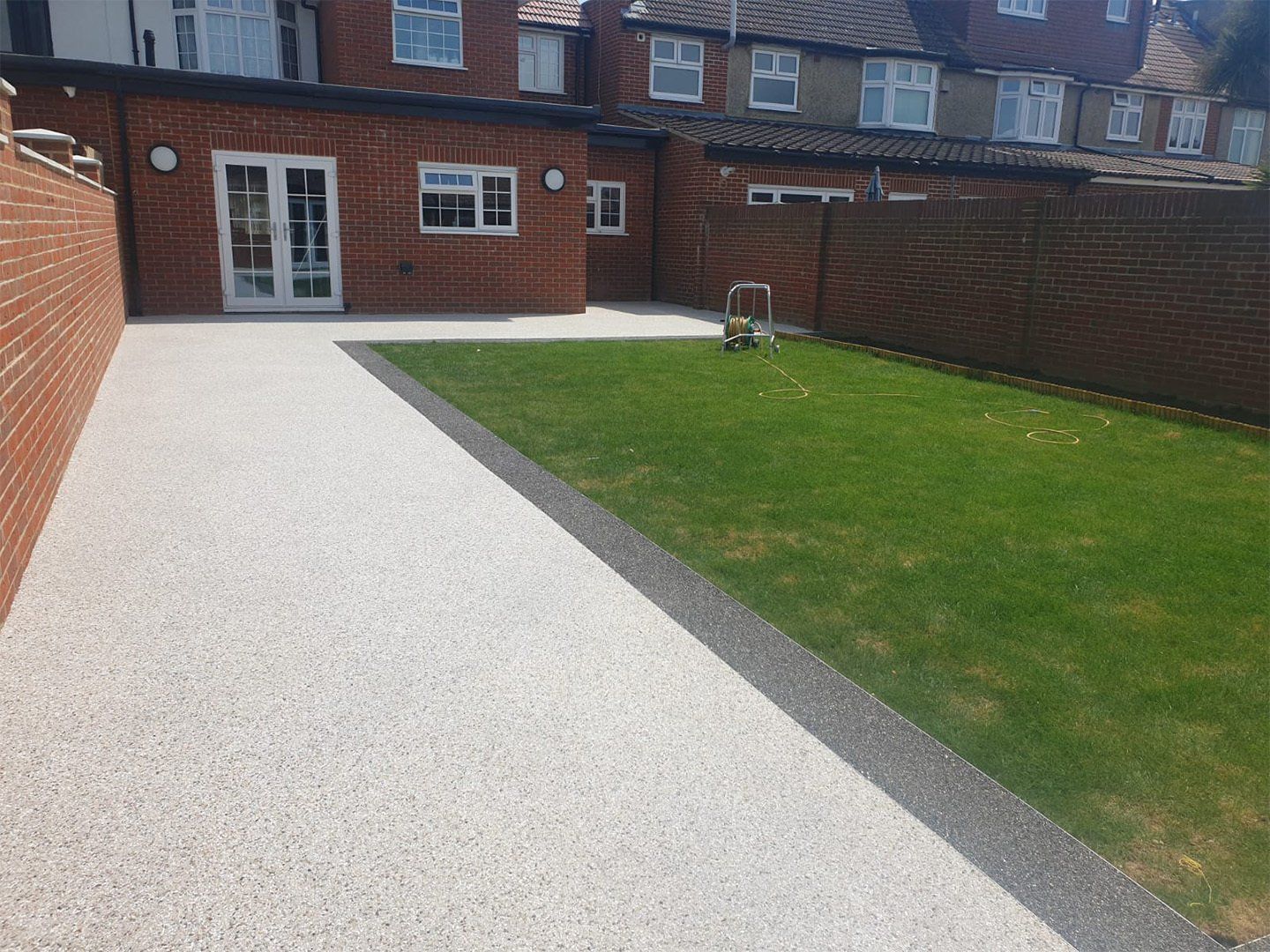 Resin installation in a back garden
