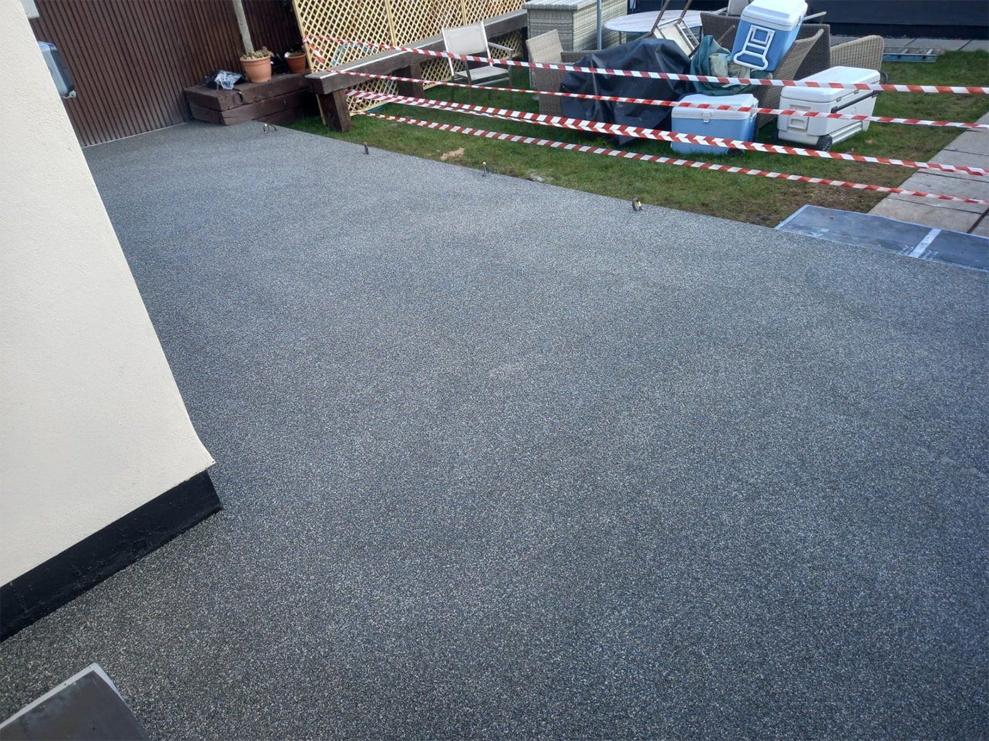 Resin installation in a rear patio