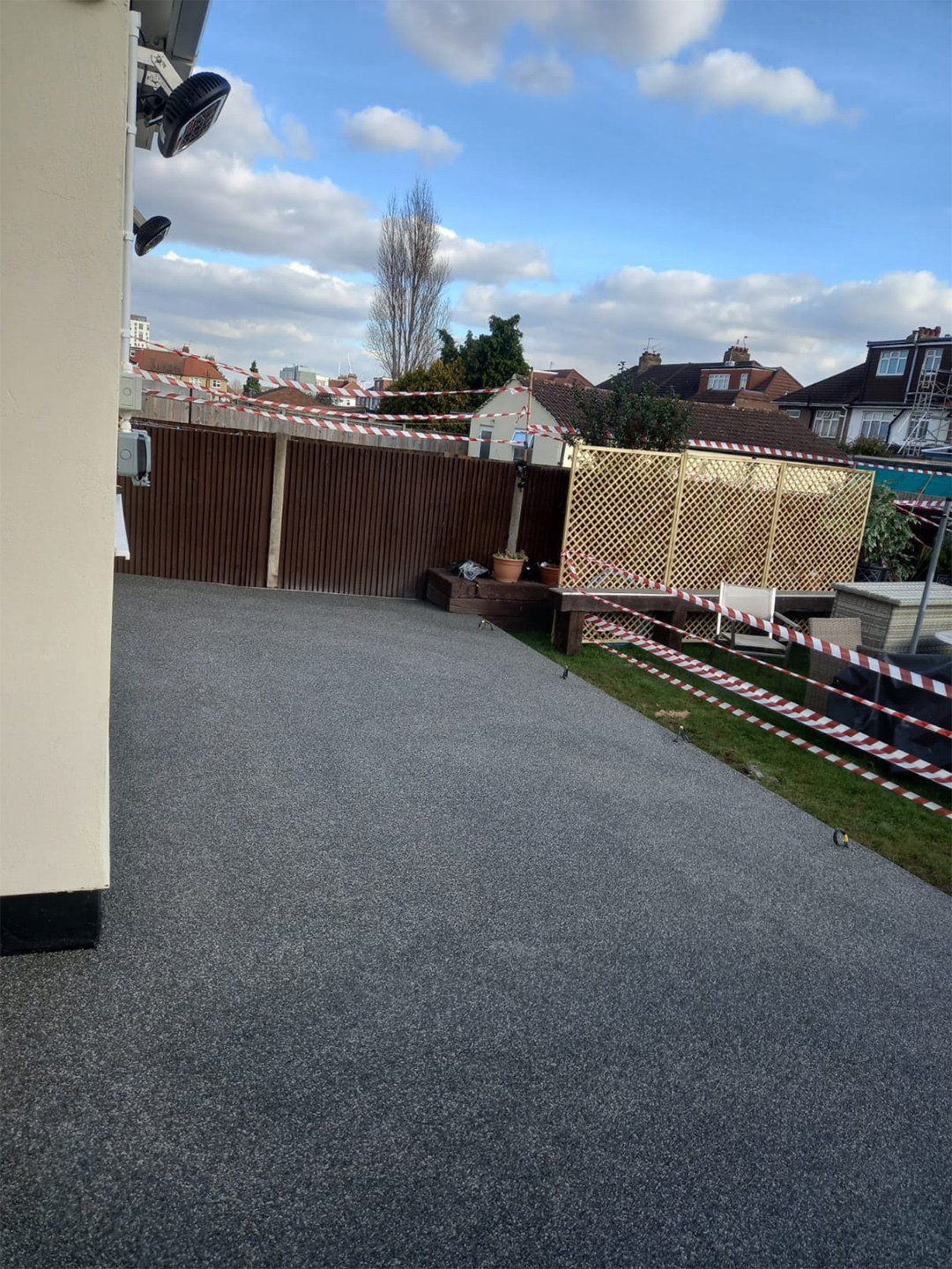 Resin installation in a rear patio