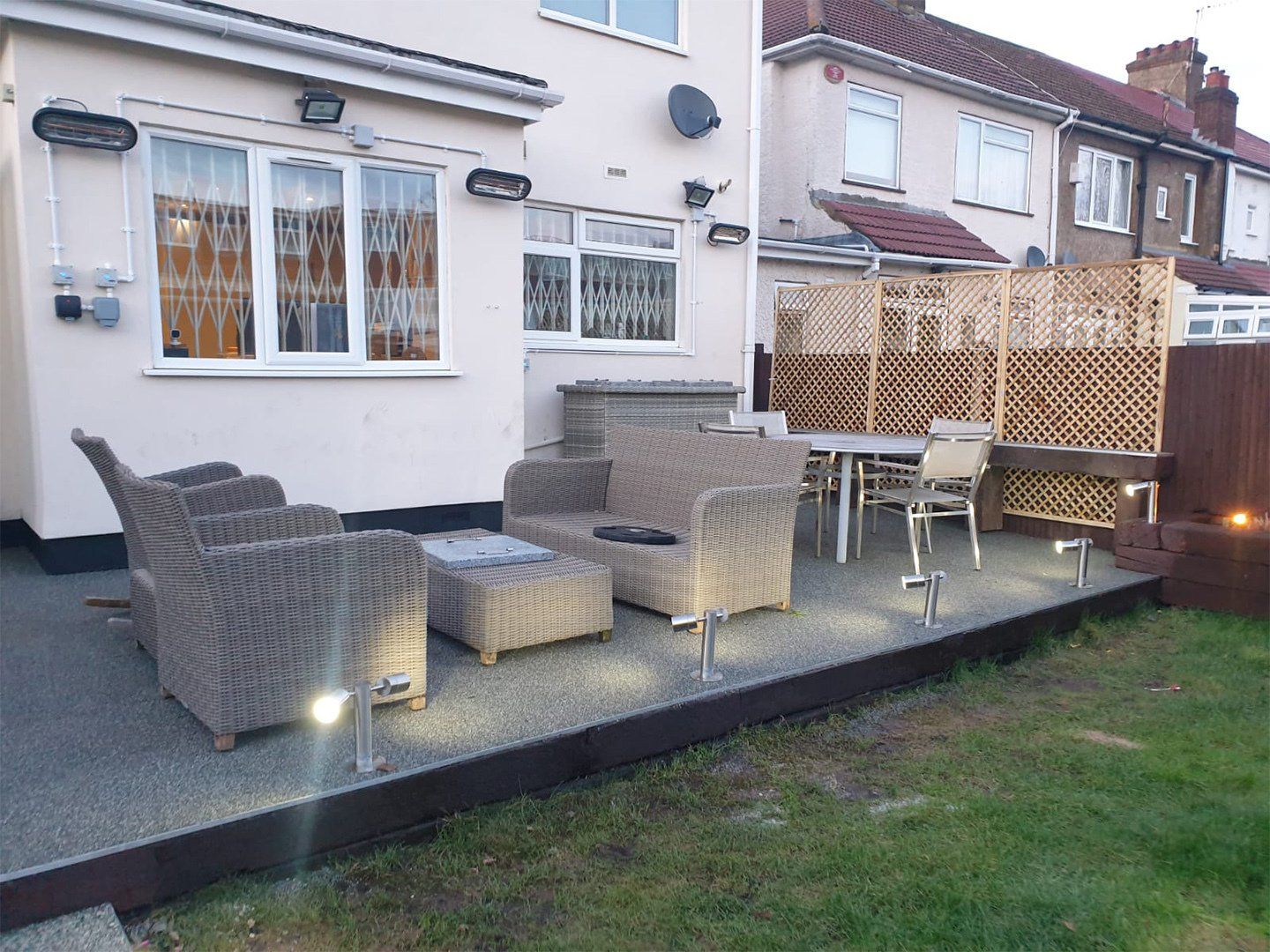 Resin installation in a rear patio