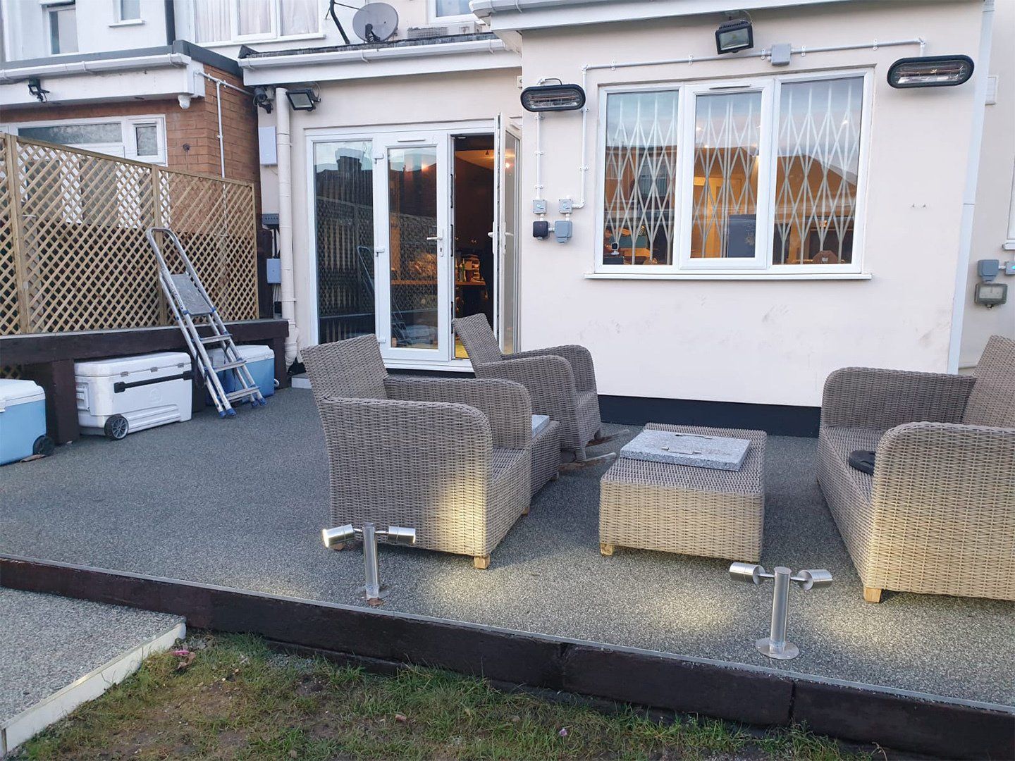 Resin installation in a rear patio