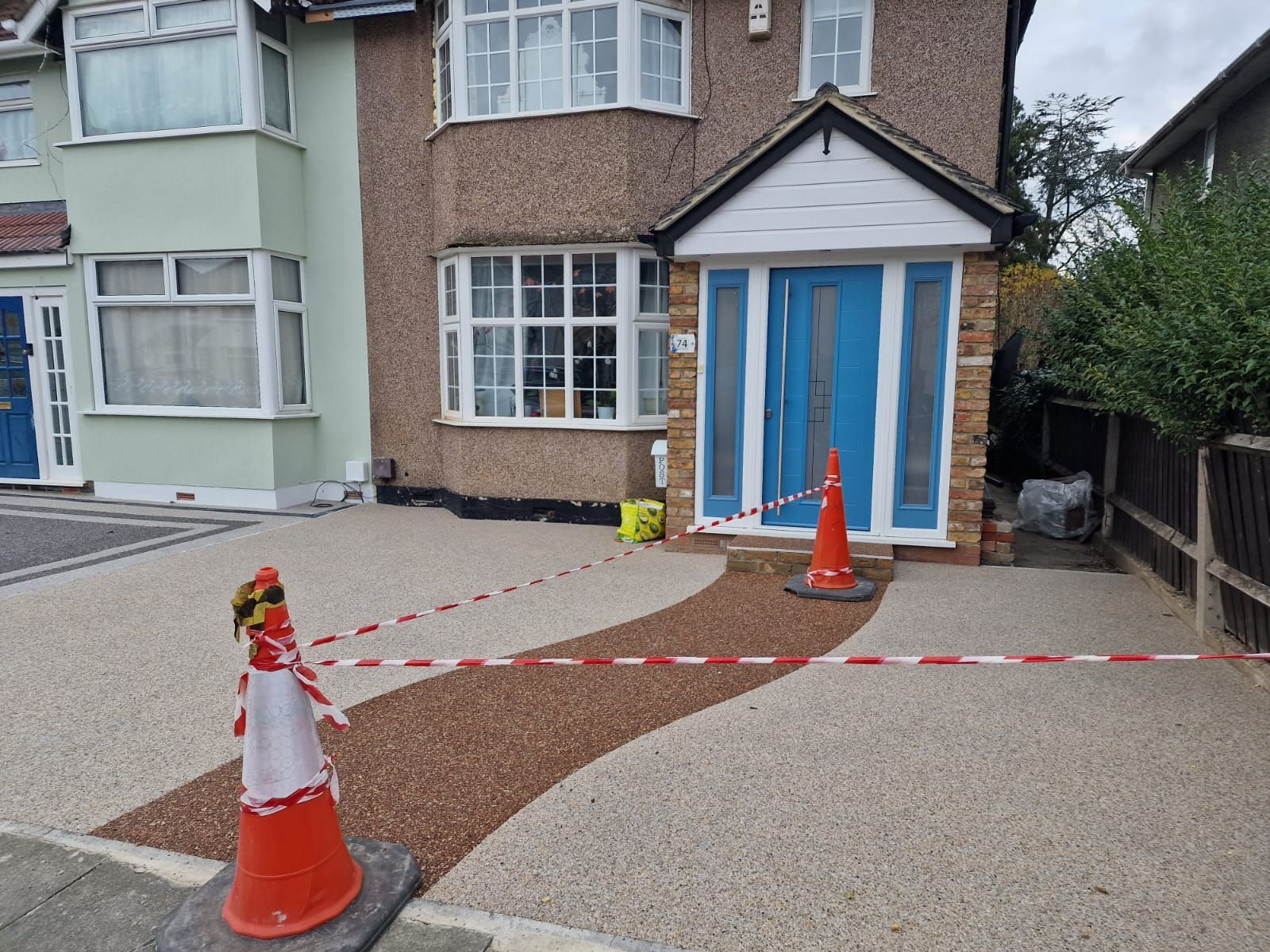 Resin installation in a back garden