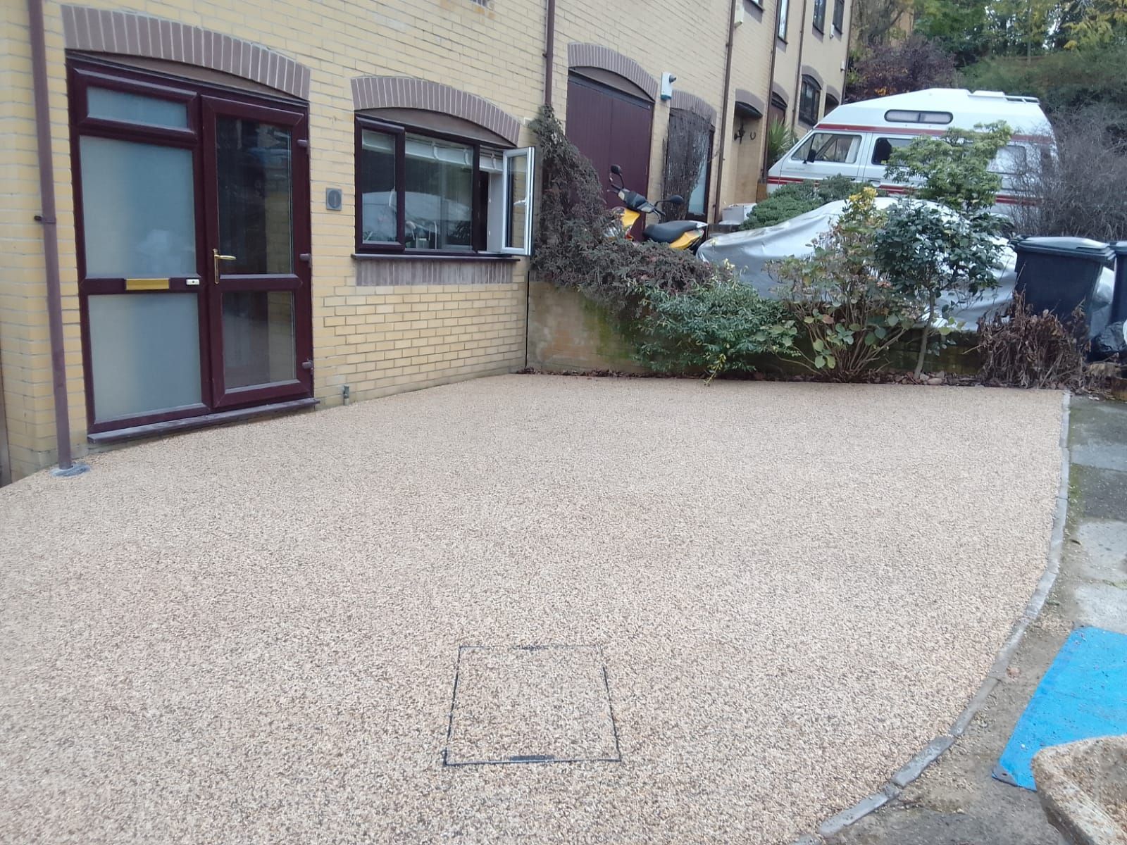 Resin installation in a back garden