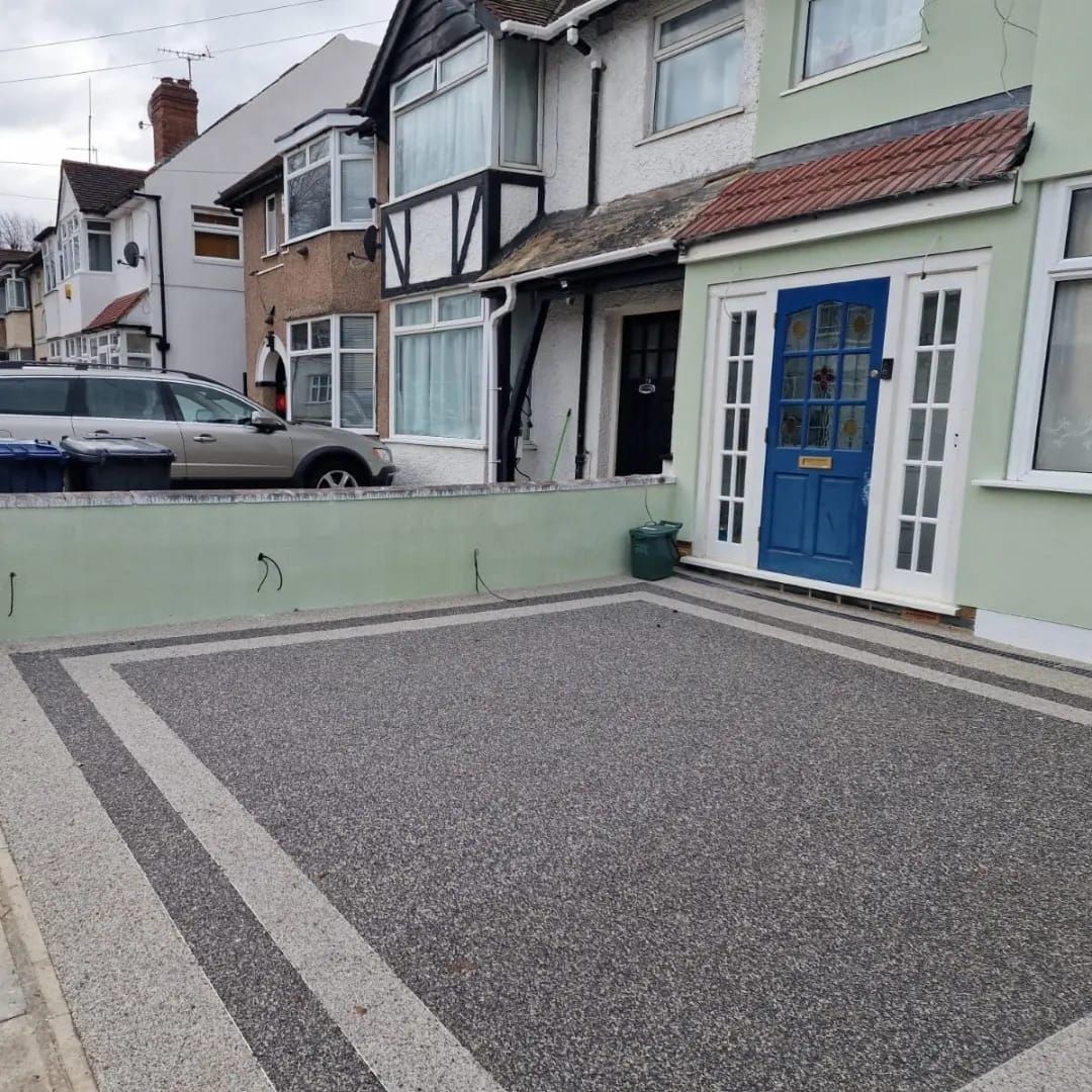 Resin installation in a back garden